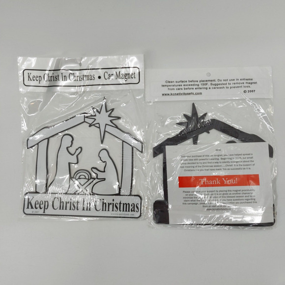 Lot of 2 Vehicle Magnet of Holy Family Keep Christ in Christmas - Picture 3 of 7